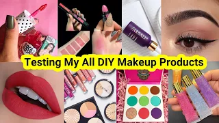 Testing my all homemade makeup products||homemade makeup||how to make makeup||diy makeup|sajal malik