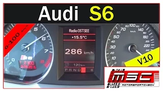Audi S6 V10 5,2 FSI 0-100 100-200 exhaust sound