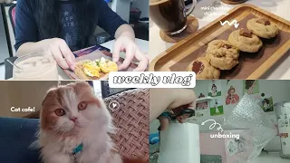 weekly vlog ☕:  unboxing my fujifilm instax, cute wooden plates, cats & coffee🐈