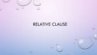 Pre-intermediate. Relative clause. Придаточные предложение