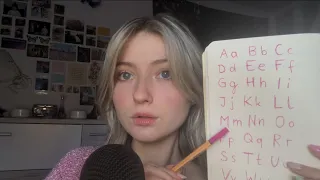 ASMR| teaching you german (alphabet, numbers from 1-10)| close to the mic whispers