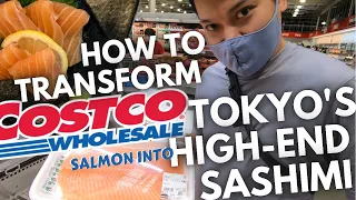 【How to make Salmon Sashimi】From COSTCO to High-end Sushi Master's Quality!銀座の寿司職人が教えるコストコサーモンの仕込み方