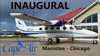 (4K) Cape Air INAUGURAL Flight: Manistee to Chicago O'Hare