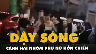 'Dậy sóng' với cảnh hai nhóm phụ nữ hỗn chiến, một cô gái trẻ lái ô tô húc vào xe khác