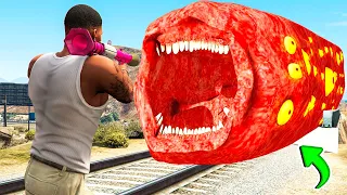 КАК УНИЧТОЖИТЬ ПОЕЗД ПОЖИРАТЕЛЬ в ГТА 5 МОДЫ! TRAIN и ОБЗОР МОДА в GTA 5 ВИДЕО