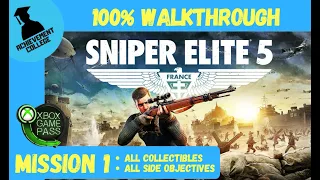 Sniper Elite 5 100% Walkthrough - Mission 1: Atlantic Wall - All Collectibles - All Side Objectives