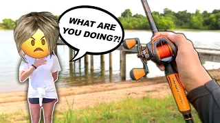 Angry KAREN doesn't like me fishing.. (so she did this)