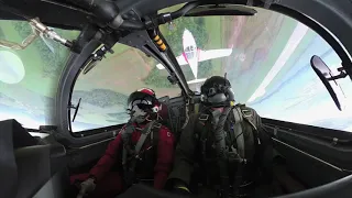 F 35 Demo Team pilot rides shotgun with the RCAF Snowbirds