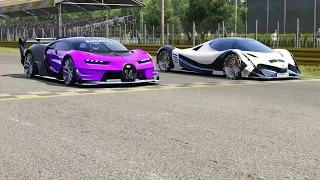 Bugatti Vision GT vs Devel Sixteen at Monza Full Course