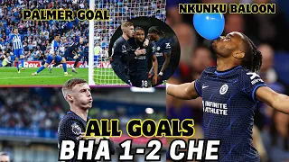 Nkunku 🎈First Chelsea Balloon Celebration! Brighton 1-2 Chelsea All Goals Palmer Goal.