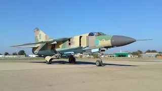 Libyan MiG 23 very very low pass