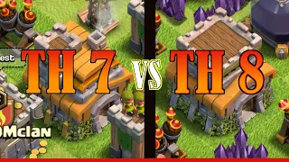 Town Hall 7 Vs Town Hall 8 three star attack strategy(hog rider)