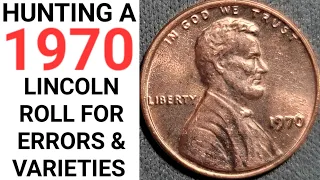 POSSIBLE DOUBLED DIES FOUND HUNTING A 1970 LINCOLN ROLL #coinrollhunting #copper #money #dwcnc #coin