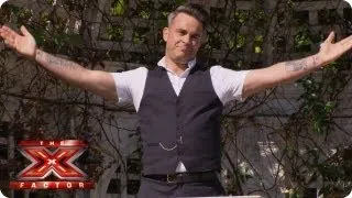 Robbie Williams makes his entrance - JUDGES HOUSES PREVIEW - The X Factor UK 2013