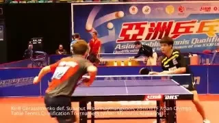 Kirill Gerassimenko def. Supanut Wisutmaythangkoon, 2016 ITTF Asian Olympic Qualification Tournament