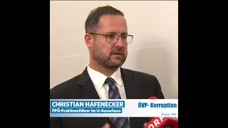 Christian Hafenecker: „Es braucht jetzt U-Ausschuss zur Korruptionsanfälligkeit der ÖVP!“