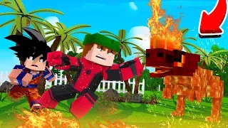 HOMEM ARANHA PROTEGE A CIDADE DA DESTRUIÇÃO DO MONSTRO DE LAVA NO MINECRAFT!!