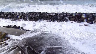 King tide and big waves in Westport , WA  January 03 , 2022
