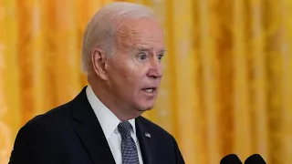 President Joe Biden fumbles over words while reading Richard Bronco poem