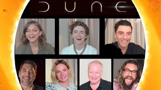DUNE Cast Interview | Timothee Chalamet, Zendaya, Oscar Isaac, Ferguson, Momoa, Skarsgard, Bardem