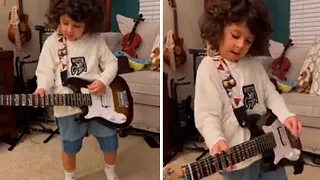 4 years old guitarist