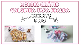 Moldes Calcinha Tapa Fralda | Tamanhos P M G - Com Medidas