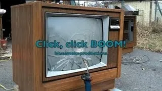 Huge Console TV Implosion