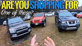 Here's the USED OVERLANDING SUV'S You Can Buy CHEAP | 4RUNNER vs XTERRA & JKU  | CAR LOT REVIEW VLOG