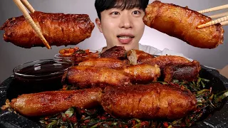 Grilled BIG Beef Large Intestines ASMR MUKBANG EATING SHOW