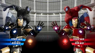 Iron Man Spider-Man (Black) vs. Iron Man Spider-Man (Red) Fight - Marvel vs Capcom Infinite