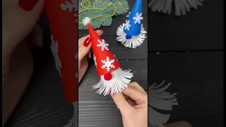 DIY Paper Gnomes Christmas decorations #shorts