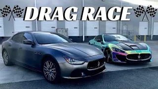 Maserati Granturismo MC Vs Maserati Ghibli Sq4 Drag & Roll race