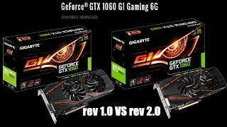 Gigabyte GeForce GTX 1060 G1 Gaming 6G rev 1.0 vs 2.0 [Review][IT]