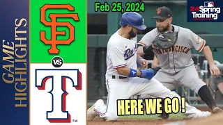 San Francisco Giants vs Texas Rangers [FULL GAME] Highlights Feb 25, 2024 | MLB Spring Training 2024