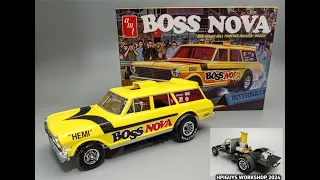 1963 Chevy 'Boss Nova' Wagon  Hemi Funny Car 1/25 Scale Model Kit Build How To Assemble Paint Decal