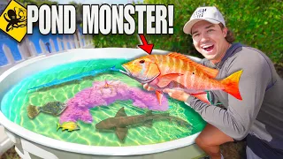 Catching POND MONSTER For My Backyard SALTWATER NATIVE POND!!