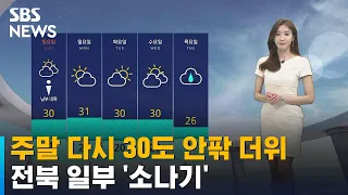 [날씨] 주말 다시 30도 안팎 더위…전북 일부 '소나기' / SBS