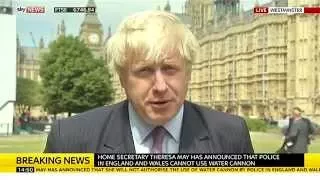 Boris Johnson On Water Cannon Ban & The BBC