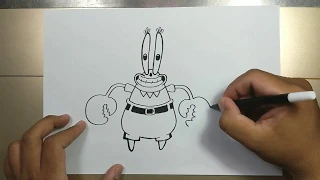 How to draw Mr.KRAB in Spongebob Squarepants step by step