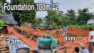 Complete Building Foundation Construction 100m | Building works - construction skills