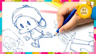 🖍 POCOYO AND NINA - Draw With Me [91 min] ANIMATED CARTOON for Children | FULL episodes