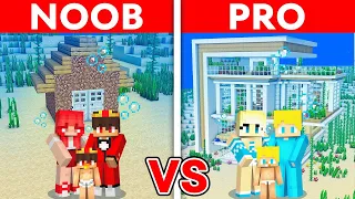 Noob Familie vs Pro Familie: UNTERWASSER HAUS BAU CHALLENGE in Minecraft!