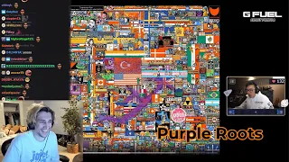 xQc reacts to Wave 1 Timelapse of Griefing in r/place with BTMC