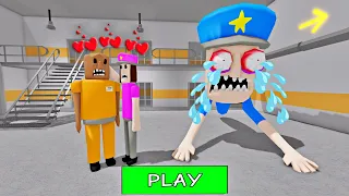 SECRET UPDATE | PRISONER FALL IN LOVE WITH BABY POLICE GIRL? SCARY OBBY #roblox #obby