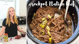 SIX Ingredient Crockpot Italian Beef! | The Recipe Rebel