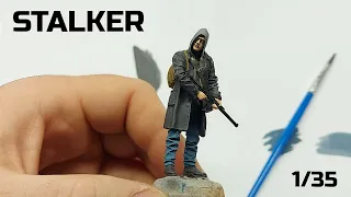 How to paint a figure for a beginner? I Stalker in 35th scale