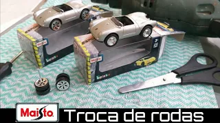 Maisto Porsche Bora trocar as rodinhas com pneus de borracha  : )
