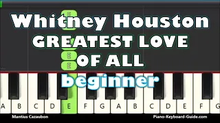 Whitney Houston - Greatest Love Of All - Easy Piano Notes for Beginners (Right Hand)