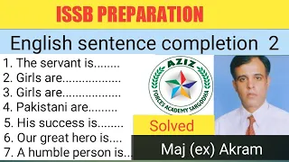 Sentence Completion | Psychological test | ISSB l Personality test |