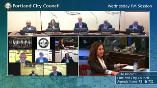 Portland City Council Meeting PM Session 08/30/23